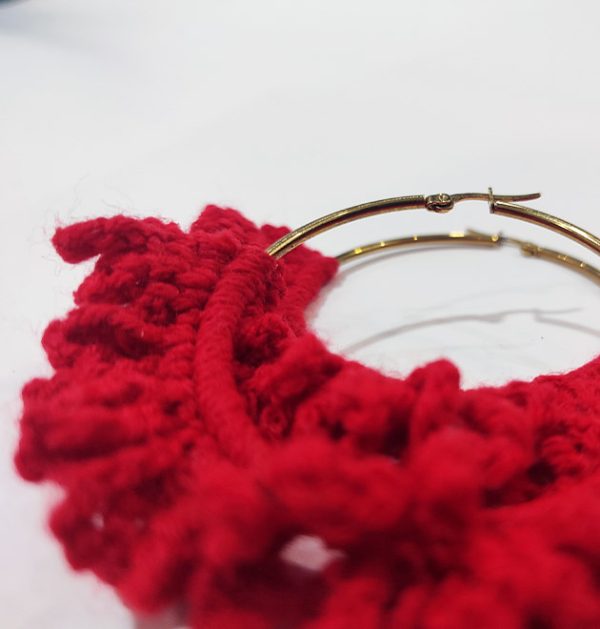 Scarlet Fringe Hoops