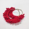 Scarlet Fringe Hoops