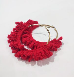 Scarlet Fringe Hoops