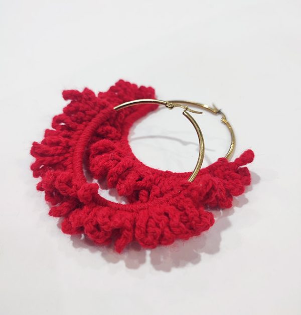 Scarlet Fringe Hoops