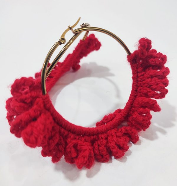 Scarlet Fringe Hoops