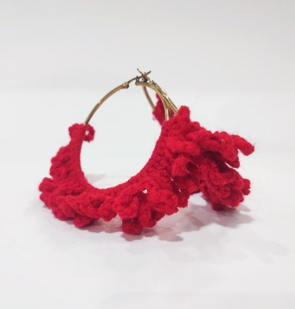 Scarlet Fringe Hoops